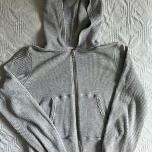 Aritzia TNA Ribbed Thermal Zip Up Hoodie